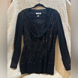 Joseph Ribkoff Black Dress with Sequin Accents